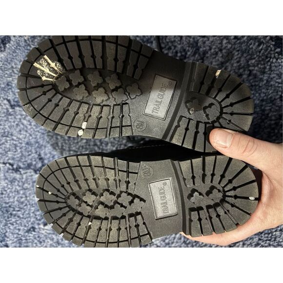 Trail Guide Little Boys Size 8 Black Leather Lace Up Booties Boots Outdoors - Picture 6 of 6